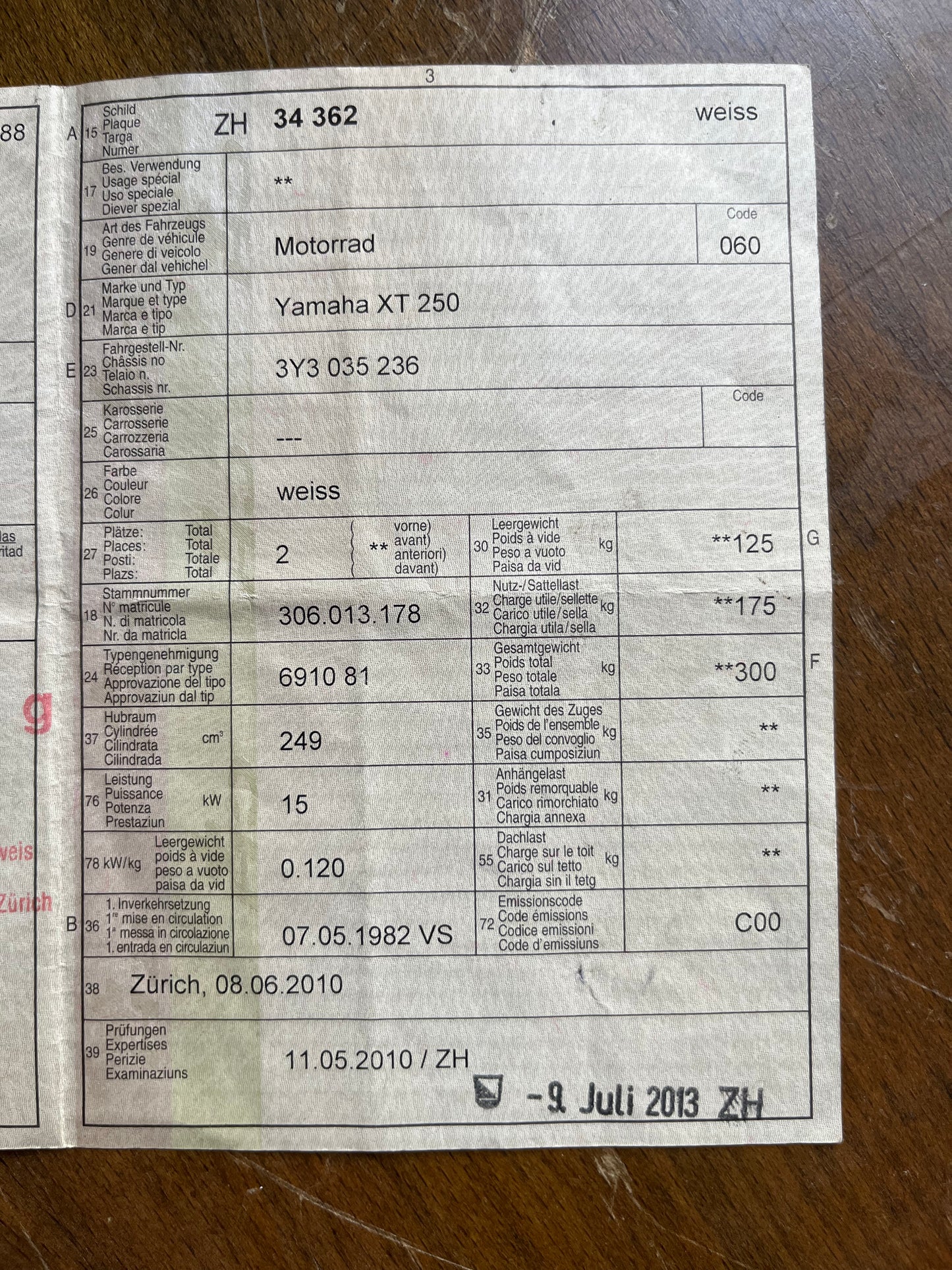 Vintage Yamaha-XT-250, Jg.1982