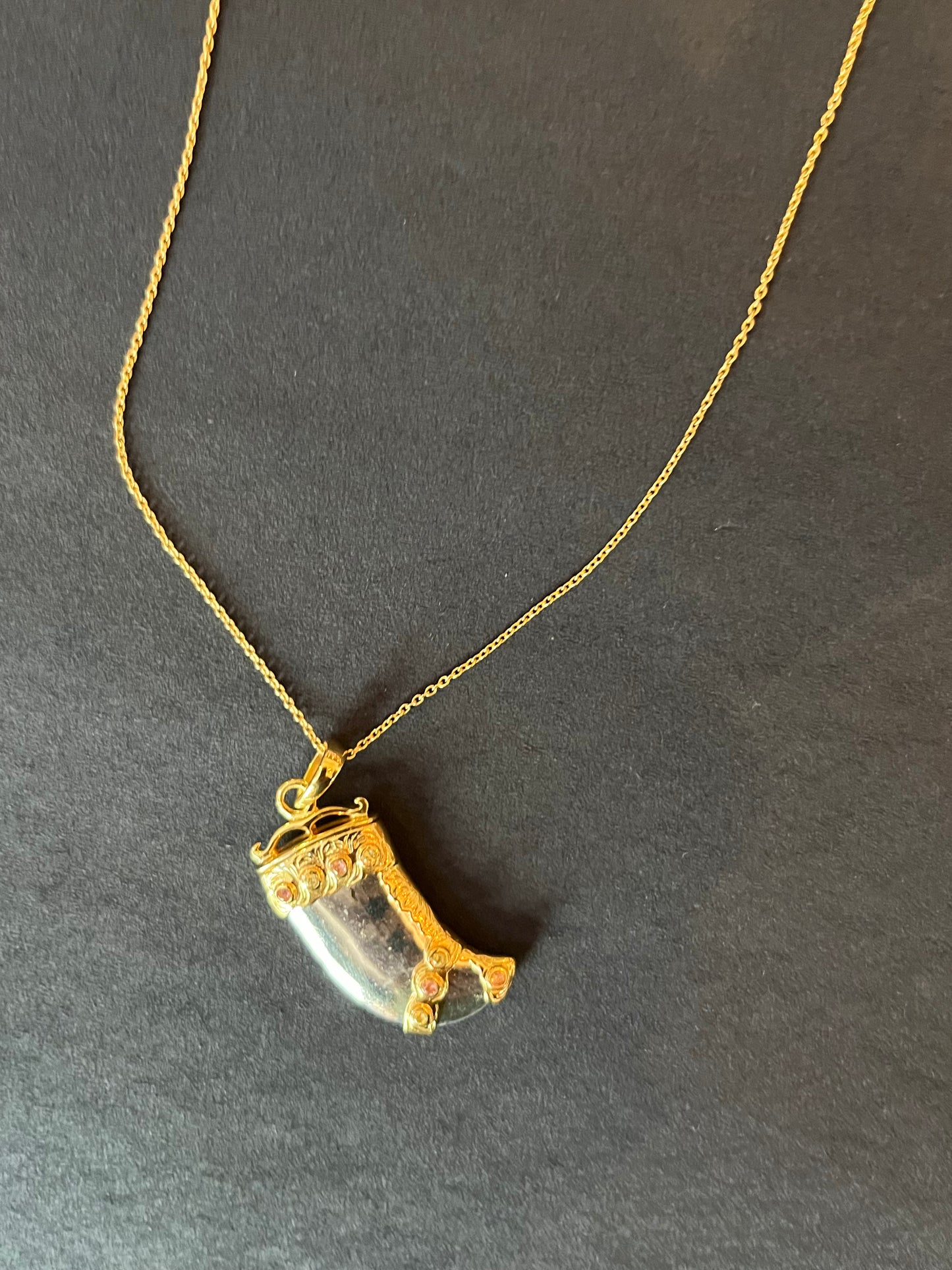 Silver -Charm- Tiger Tooth