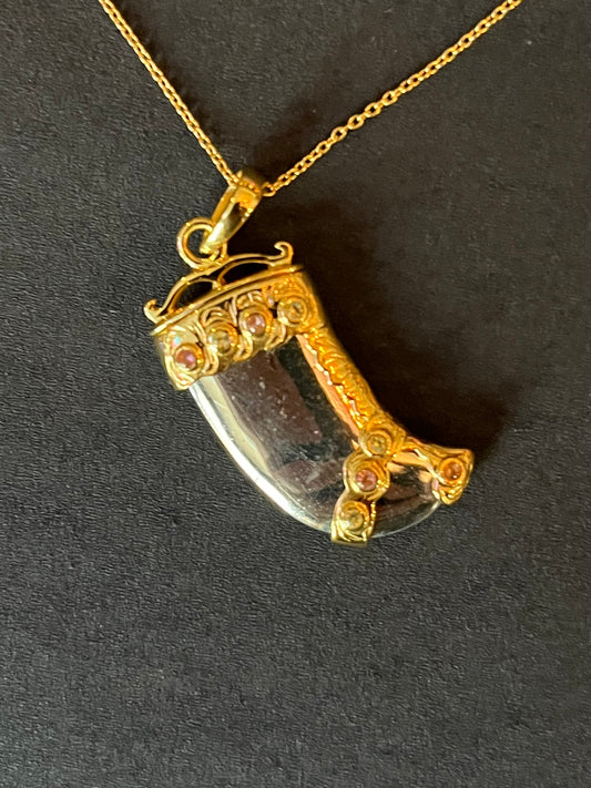 Silver -Charm- Tiger Tooth