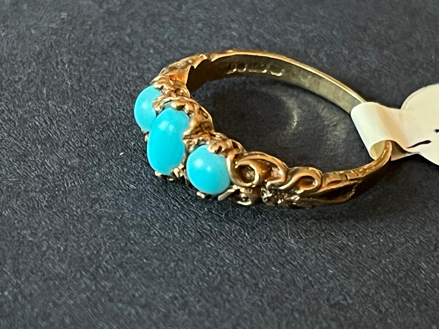 Vintage -Victorian- Ring, 9ct Gold, Turquois