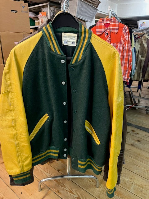 Vintage -Baseball- Leatherman wool Jacket 70's